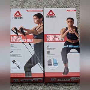 Reebook Medium Resistance Tube And Squat Band 2 Pack